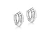 9ct White Gold Baguette Cut Zirconia  14mm Huggy Earrings