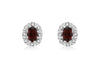9ct White Gold 0.17t Diamond and Garnet Cluster Stud Earrings