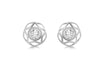 9ct White Gold 10mm Zirconia  and Star Stud Earrings