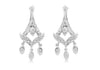 9ct White Gold 0.11t Diamond 12mm x 22mm handelier Drop Earrings