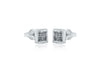 9ct White Gold 0.25t Pave Set Diamond 6mm Square Stud Earrings
