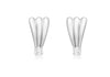9ct White Gold Fan and Zirconia  Stud Earrings
