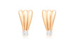 9ct Rose Gold Fan and Zirconia  Stud Earrings