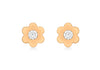 9ct Rose Gold Zirconia  8mm Flower Stud Earrings