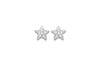 9ct White Gold Zirconia  Set Star Stud Earrings