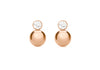 9ct Rose Gold 5mm Zirconia  and 9mm Ball Drop Earrings