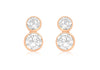 9ct Rose Gold Graduated Zirconia  5mm x 10mm Drop Stud Earrings