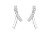 9ct White Gold 0.04t Diamond Ribbon Stud Earrings