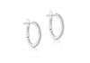 9ct White Gold 0.20t Diamond 14mm Hoop Earrings
