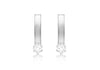 9ct White Gold Zirconia  2mm urve Bar Earrings