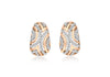 9ct Rose Gold Zirconia  CutoCut urved Drop Earrings