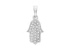 9ct White Gold 0.15t Pave Set Diamond Hamsa Pendant