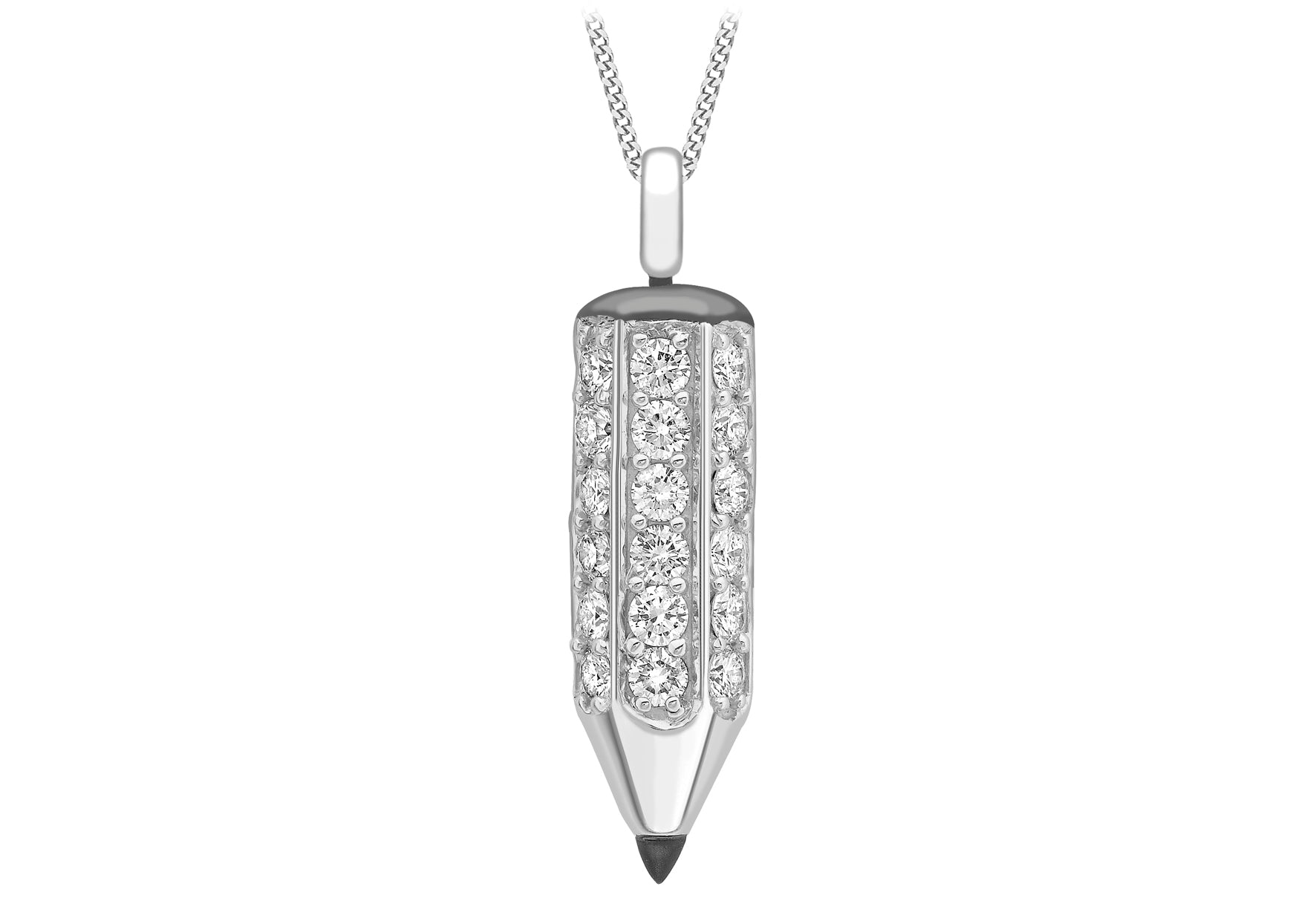 9ct White Gold 1.19ct Diamond Penil Pendant