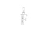 9ct White Gold Zirconia  6mm x 12mm 'F' Initial Pendant