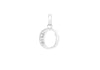 9ct White Gold Zirconia  9mm x 12mm 'O' Initial Pendant