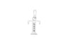 9ct White Gold Zirconia  8mm x 12mm 'T' Initial Pendant