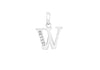 9ct White Gold Zirconia  12.8mm x 17.5mm 'W' Initial Pendant