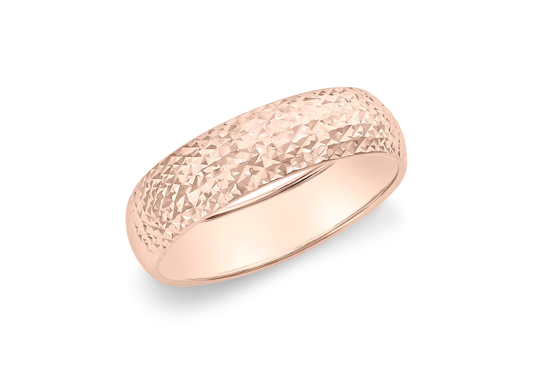 9ct Rose Gold 5mm Diamond Cut Ring