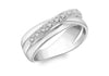 9ct White Gold 0.08t Diamond Triple Crossover Ring