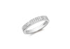 9ct White Gold 0.10ct Diamond Paved Hammered Band Ring