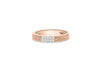9ct Rose Gold 0.10ct Diamond Paved Hammered Band Ring