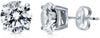 Sterling Silver Round Zirconia Claw Stud Earrings