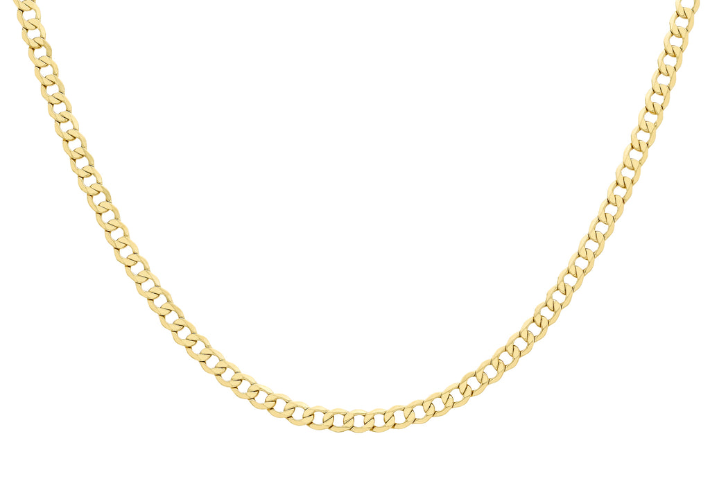 18ct Yellow Gold 120 Diamond Cut Curb Chain