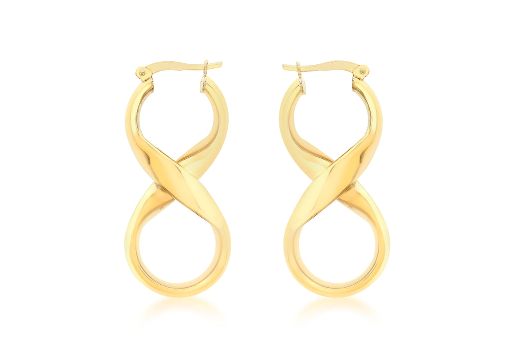 18ct Yellow Gold 'Figure 8' Creole Earrings