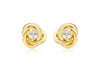 18ct Yellow Gold Zirconia  Set Knot Stud Earrings