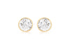 18ct Yellow Gold Zirconia  7mm Stud Earrings