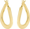 18ct Yellow Gold Plain Oval Twist Creole Earrings