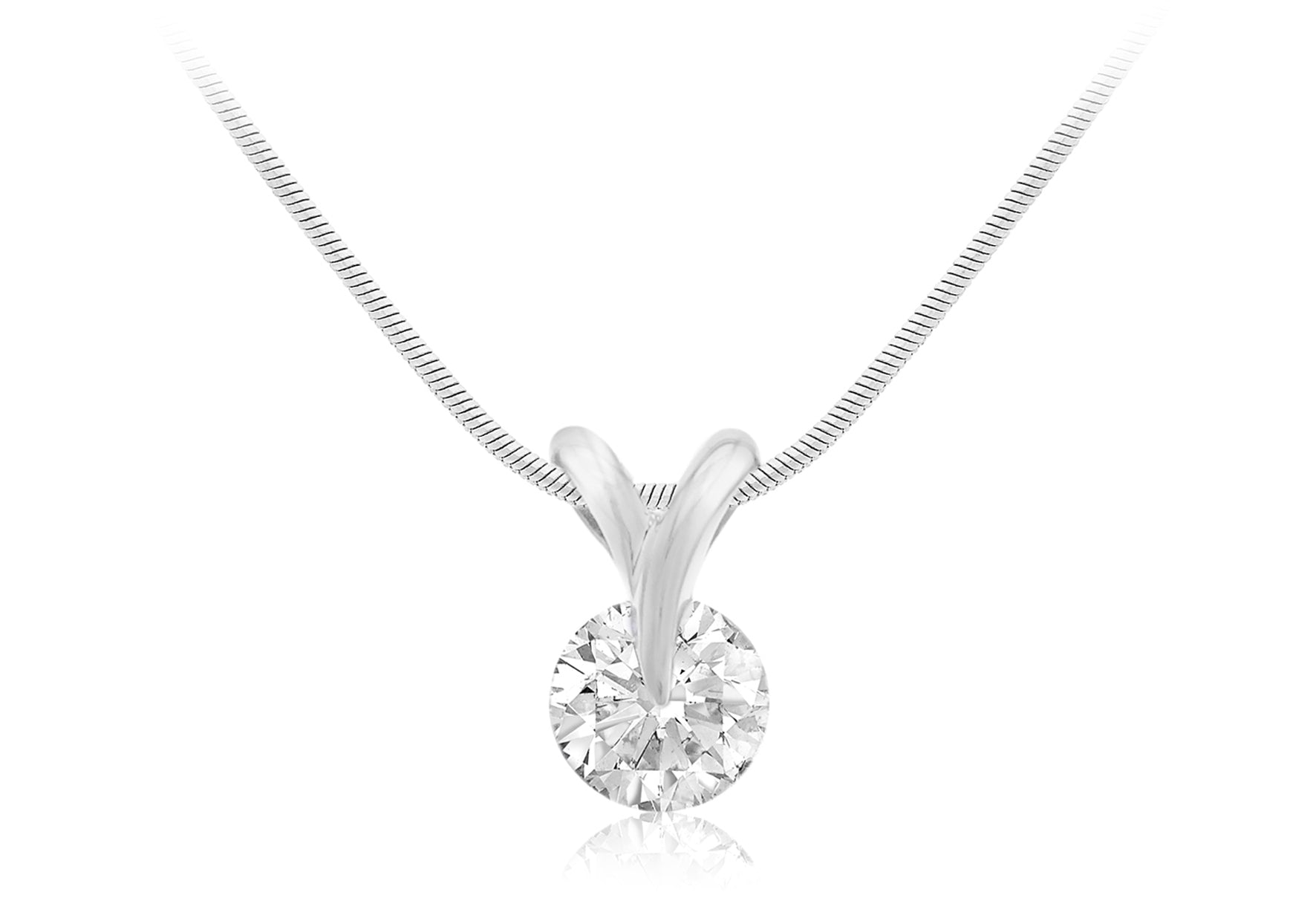 Sterling Silver Zirconia  Snake Chain Necklace
