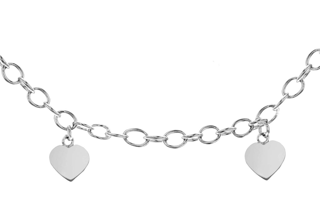 Silver Trace Hearts Necklace