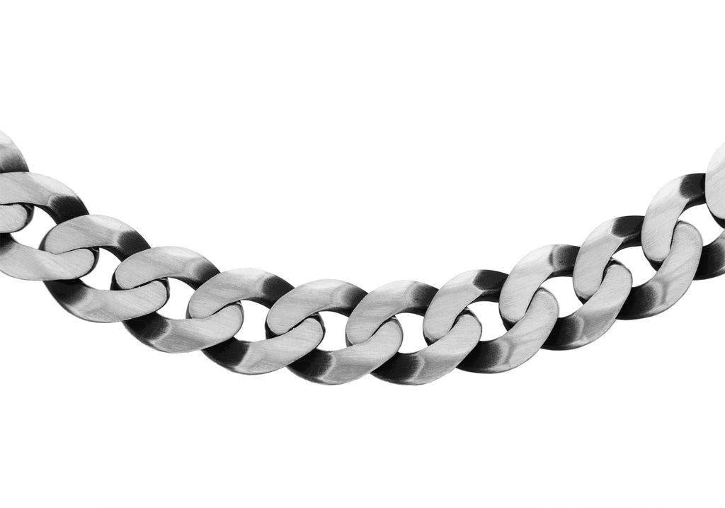 Sterling Silver 190 Oxidised  Flat Curb Chain 46m/18"9