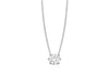 Sterling Silver White Zirconia  Set Box Chain Pendant