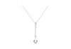cSterling Silver Zirconia  Set Drop Pendant Necklace