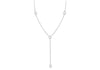 Sterling Silver Four Zirconia  Belcher  Chain Necklace  43m/17"9