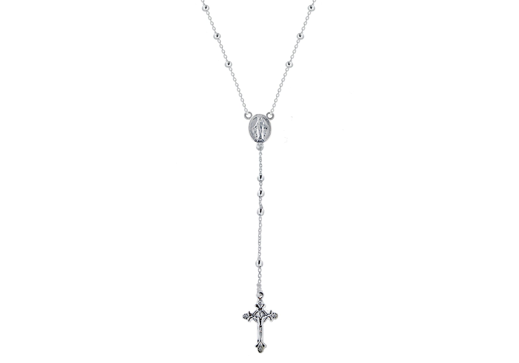Sterling Silver Rosary Necklace  66m/26"9