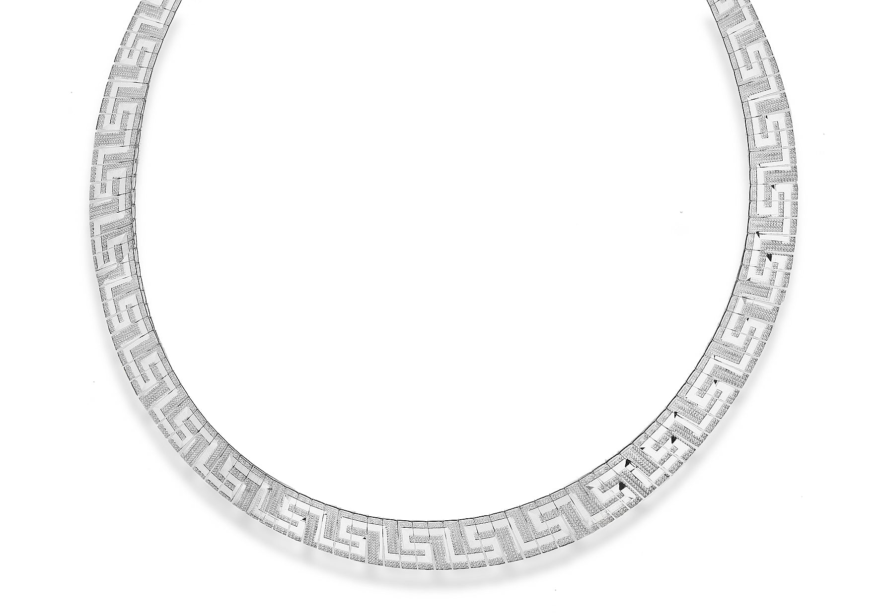 Sterling Silver Cleopatra-Style Grecian Necklace 