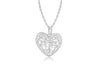 Sterling Silver Open Textured Heart Necklace  46m/18"9