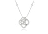 Sterling Silver Zirconia  Flower Slider Pendant on Chain Necklace  42m/16.59