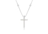 Sterling Silver Zirconia  12mm x 20mm Cross Pendant on Chain Necklace  42m/16.5"9