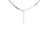 Sterling Silver Rhodium Plated Rainbow Zirconia Tennis Necklace