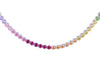 Sterling Silver Rhodium Plated Rainbow Zirconia Tennis Necklace