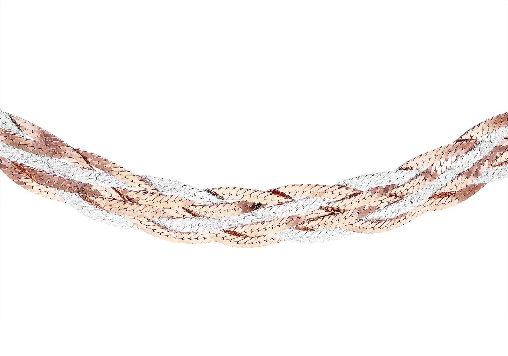 Gold Plated Sterling Silver Herringbone Plait Necklace