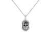 Sterling Silver Black Spinel Stone Skull Necklace