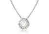 Sterling Silver and Pearl June Birthstone Necklace  46m/18"9