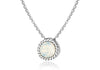 Sterling Silver Opal October Birthstone Necklace