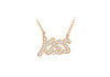 Sterling Silver Rose Gold Plated Zirconia  'Kiss' Necklace  46m/18"9