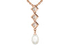 Sterling Silver Rose Gold Plated Zirconia  and Pearl Drop Pendant